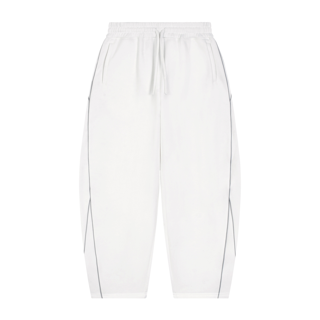 345 GSM Piping Fleece Barrel Leg Sweatpants(U)