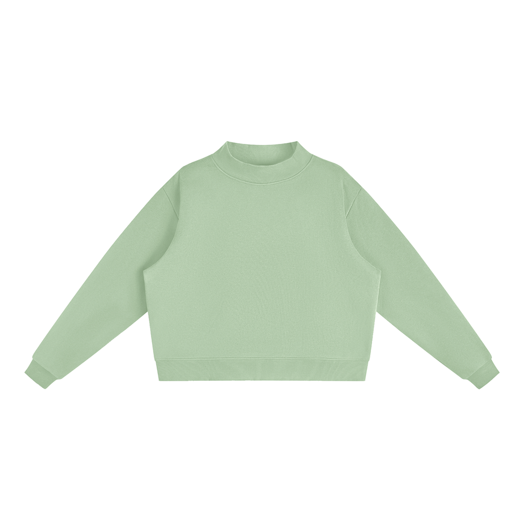 Women's Essential Fleece Mock-Neck Crew Sweatshirt