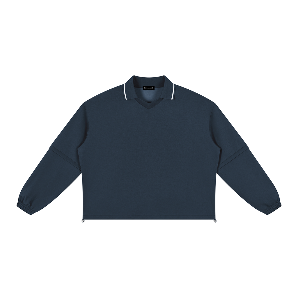 380 GSM Boxy Collared Detachable Sweatshirt (U)