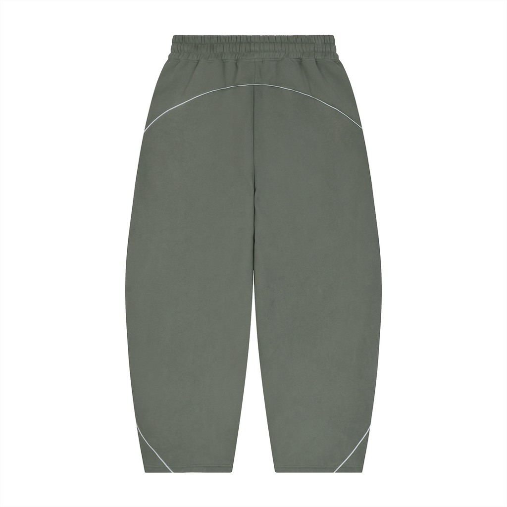 345 GSM Piping Fleece Barrel Leg Sweatpants(U)