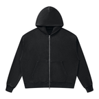 350 GSM Mineral Wash Boxy Full Zip Hoodie (U)