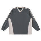 Color Block V-Neck Long Sleeve T-Shirt