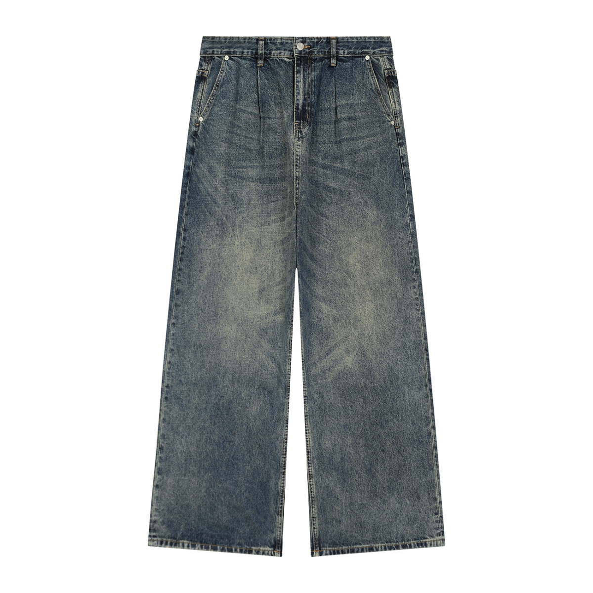 Men's Vintage Wash Denim Jeans – 420 GSM