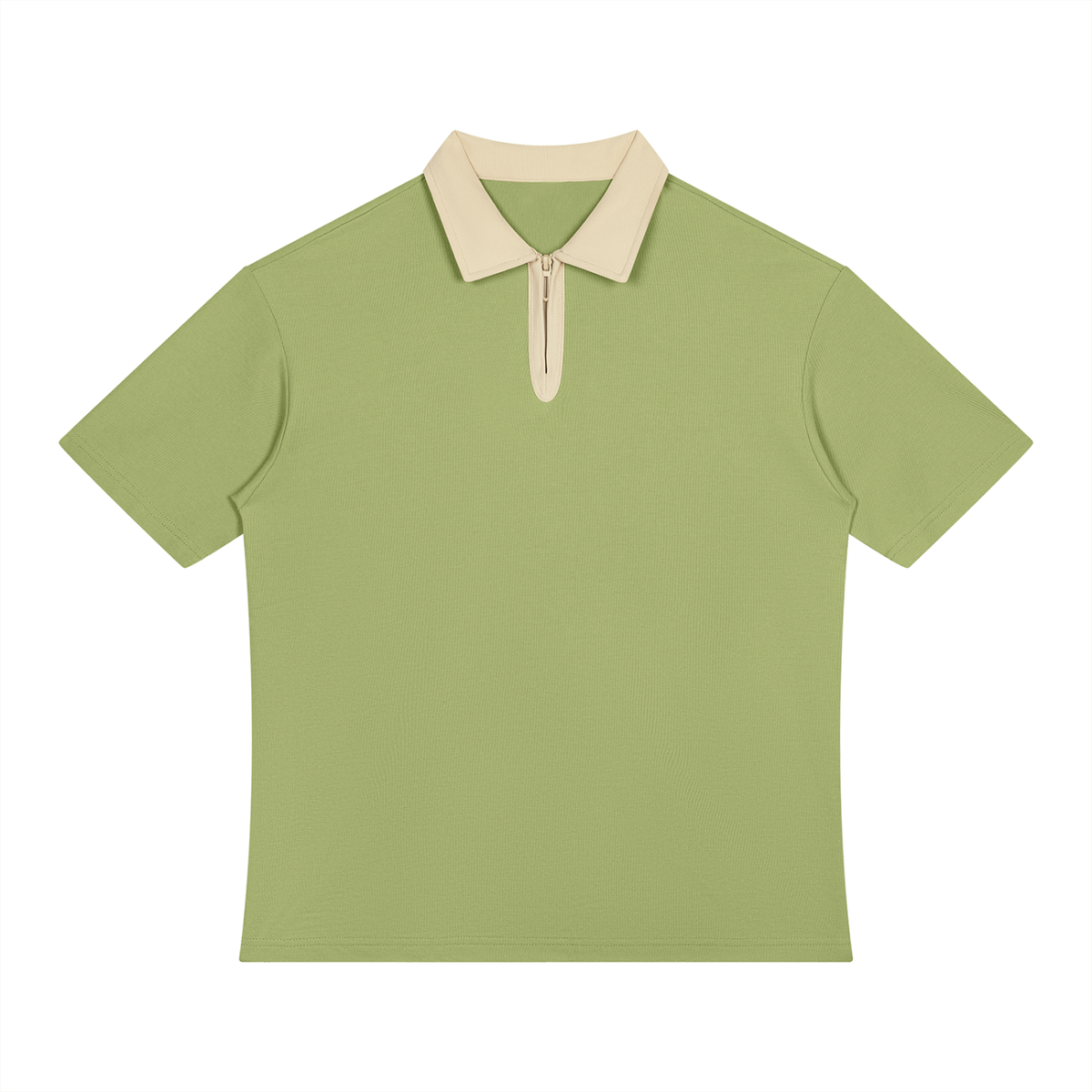 Color Block Quarter-Zip Polo Shirt