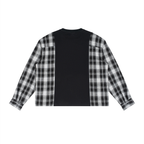 240 GSM Plaid Panel Long Sleeve T-Shirt (U)