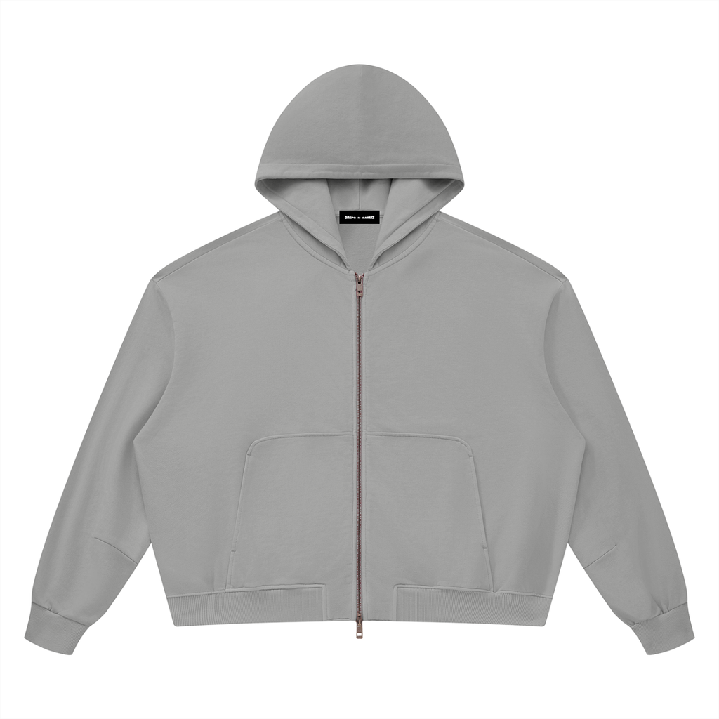 Vintage Wash Boxy Full-Zip Hoodie
