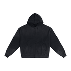 Hand-Frayed Sun Faded Zip Hoodie