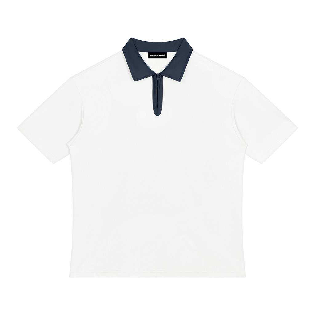 Color Block Quarter-Zip Polo Shirt
