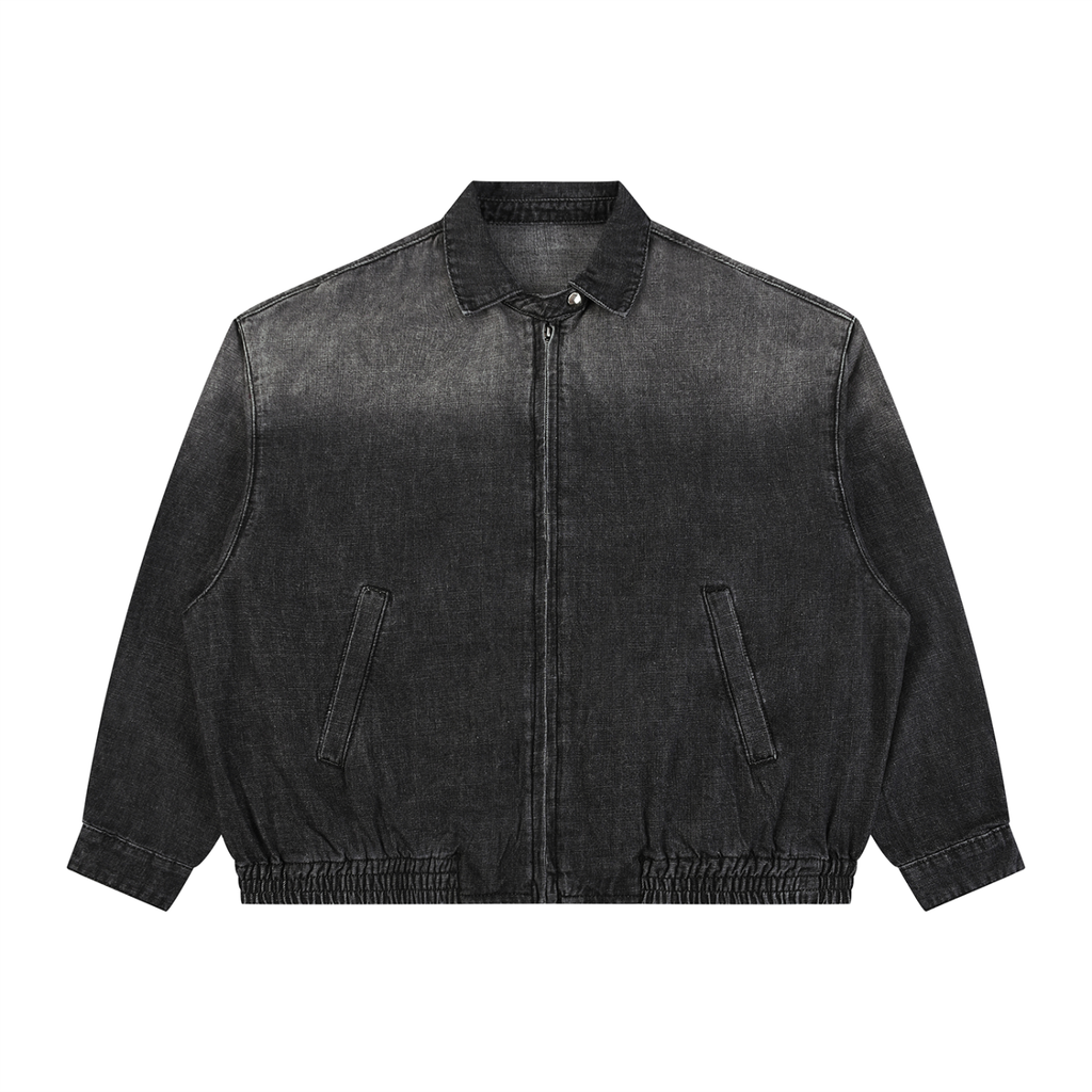 320 GSM Vintage Wash Full-Zip Denim Jacket (u)