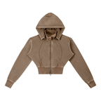 Women's Vintage Wash Cropped Fleece Hoodie