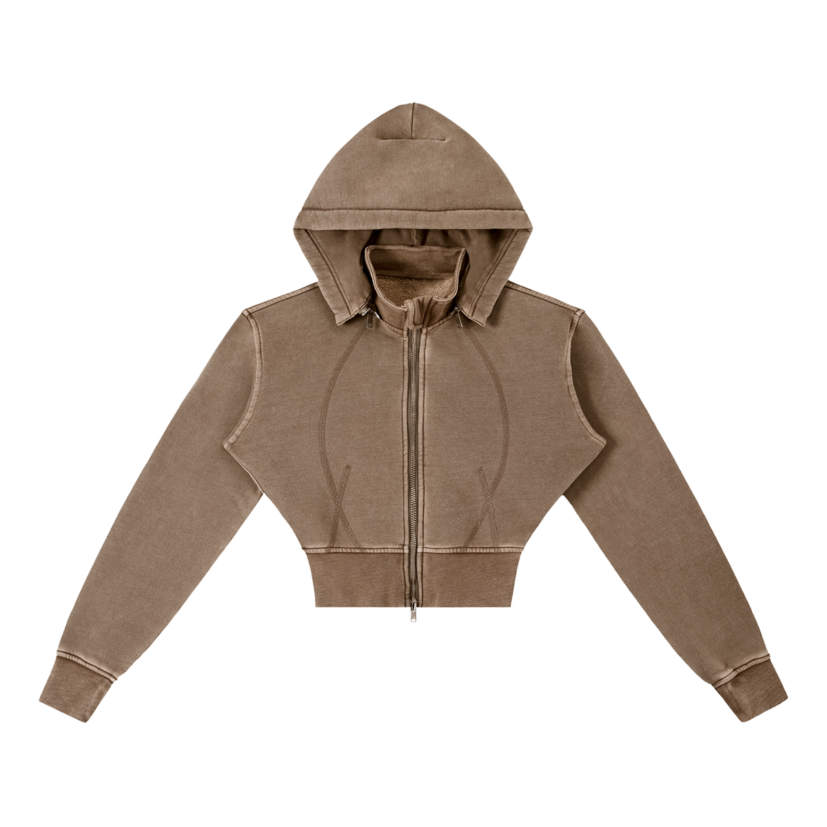 Women's Vintage Wash Cropped Fleece Hoodie