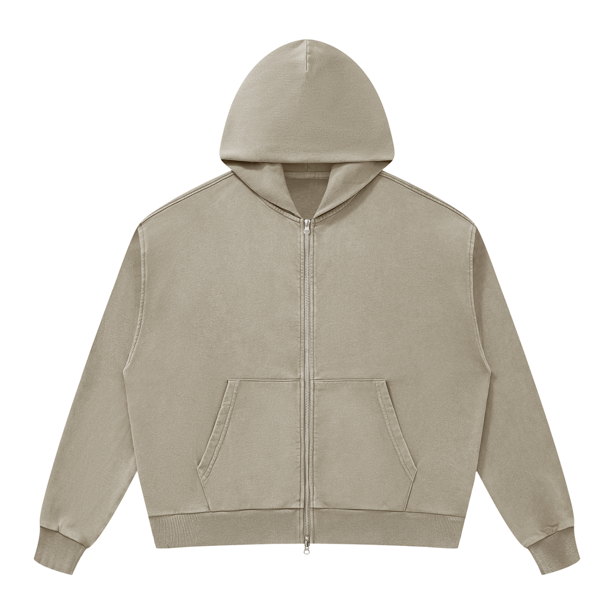 350 GSM Mineral Wash Boxy Full Zip Hoodie (U)