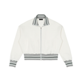 Women's Striped Rib Collar Zip Jacket