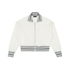 Women's Striped Rib Collar Zip Jacket