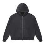 350 GSM Mineral Wash Boxy Full Zip Hoodie (U)