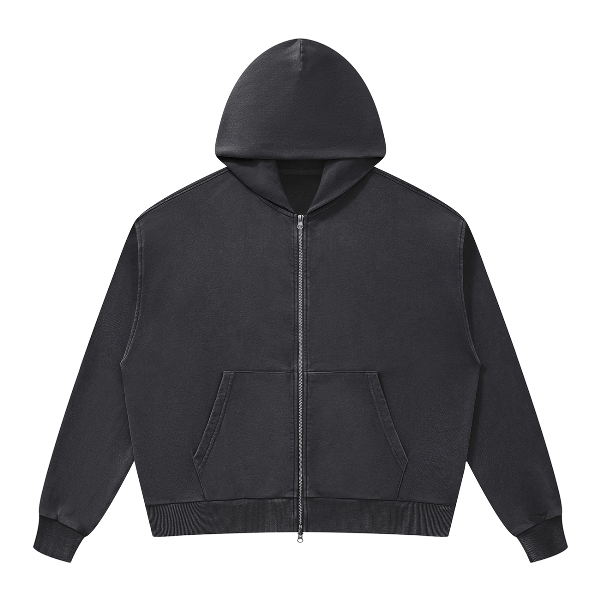 350 GSM Mineral Wash Boxy Full Zip Hoodie (U)