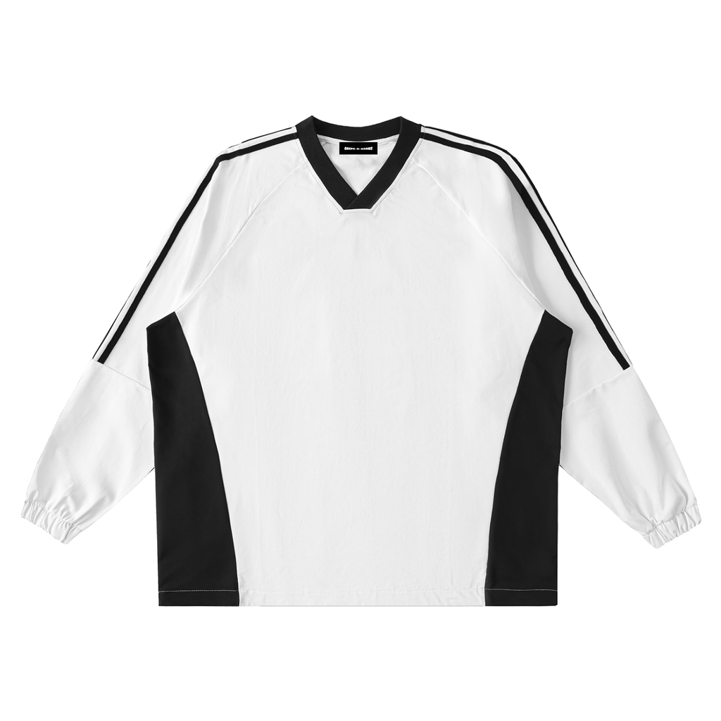 Color Block V-Neck Long Sleeve T-Shirt