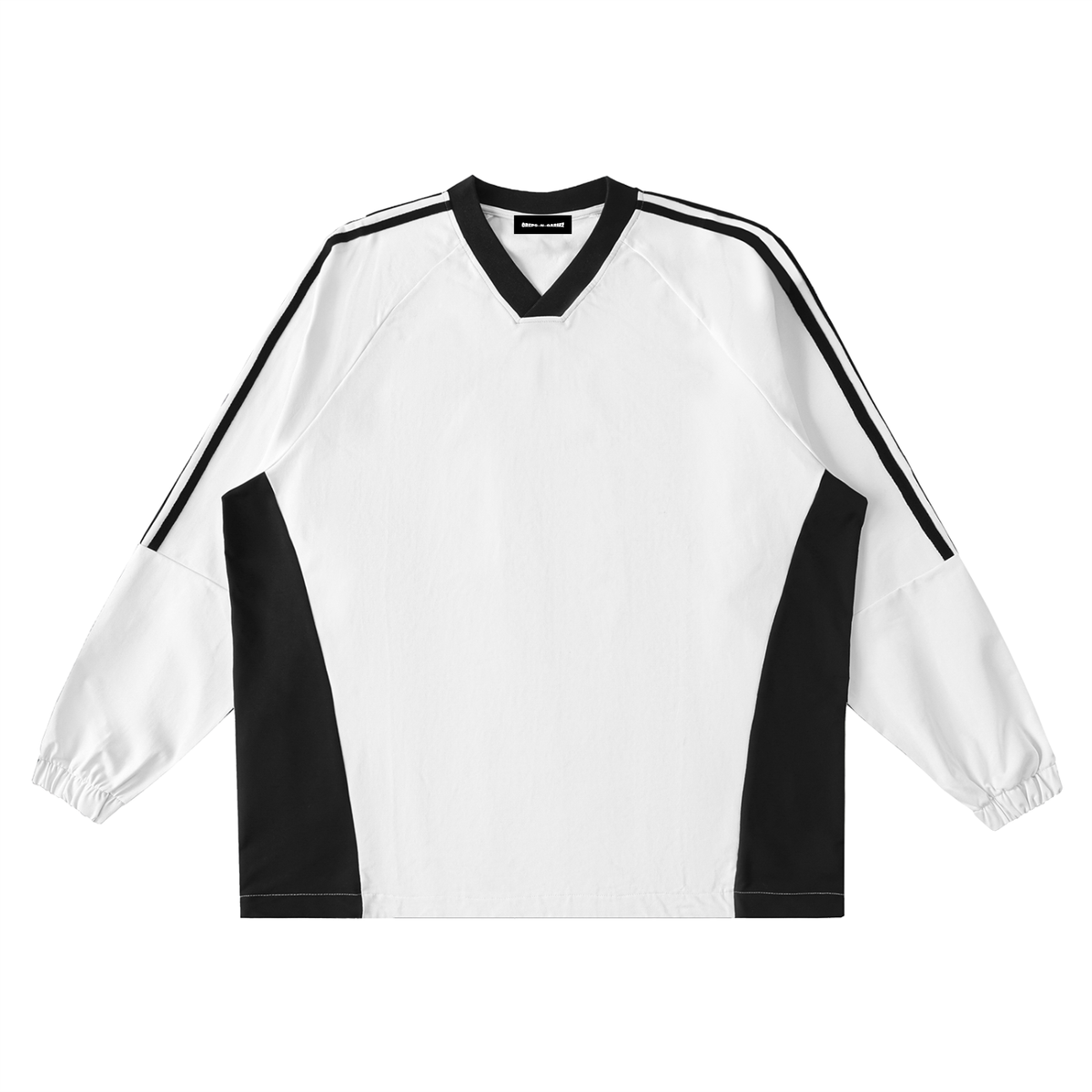 Color Block V-Neck Long Sleeve T-Shirt
