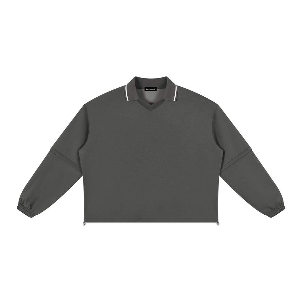 380 GSM Boxy Collared Detachable Sweatshirt (U)