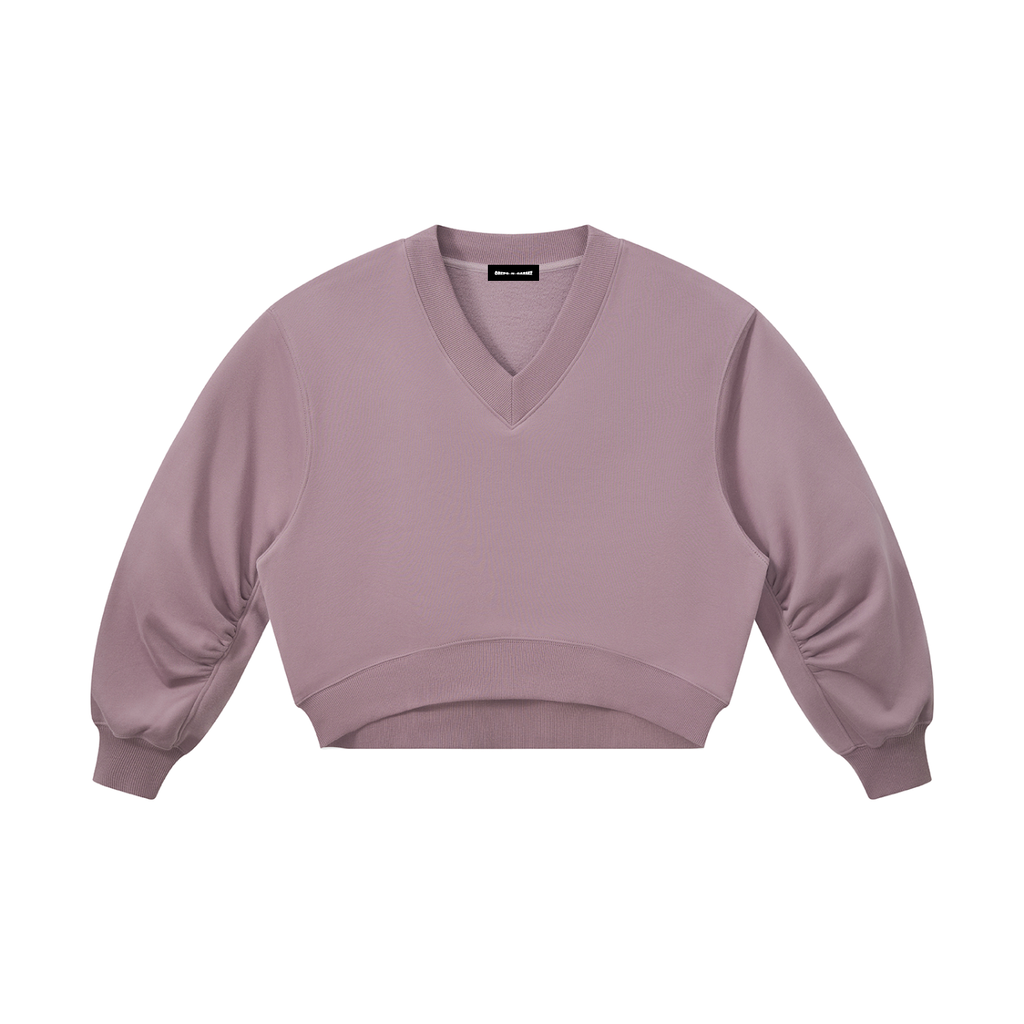 280 GSM Crop V-Neck Sweatshirt