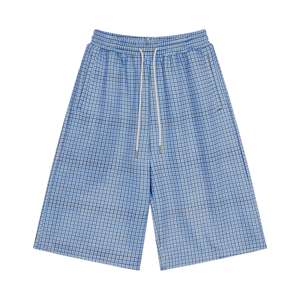 Plaid Drawstring Shorts