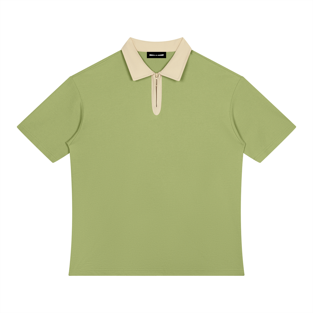 Color Block Quarter-Zip Polo Shirt