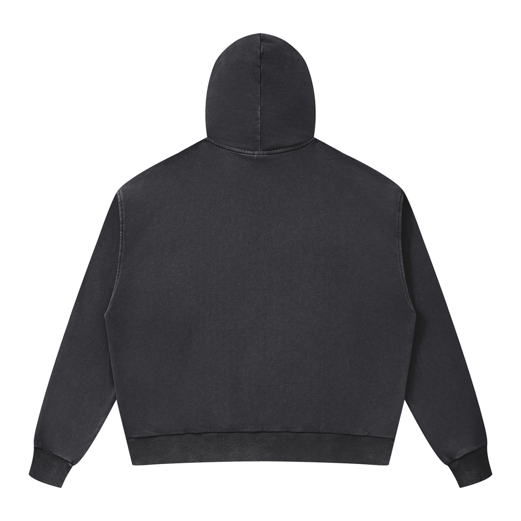 350 GSM Mineral Wash Boxy Full Zip Hoodie (U)
